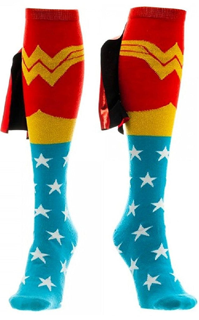 Wonder Woman Knee High Shiny Caped Socks