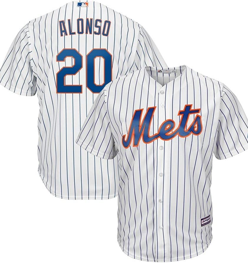 Outerstuff Pete Alonso #20 New York Mets Home White Jersey - Youth Boys (8-20) (as1, Numeric, Numeric_18, Numeric_20, Regular, Home White, Youth X-Large (18/20))