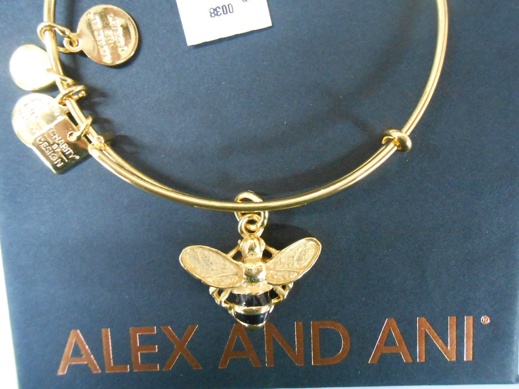 Alex and Ani Charity By Design Bumble Bee Expandable Rafaelian Gold-Tone Tone Bangle Bracelet