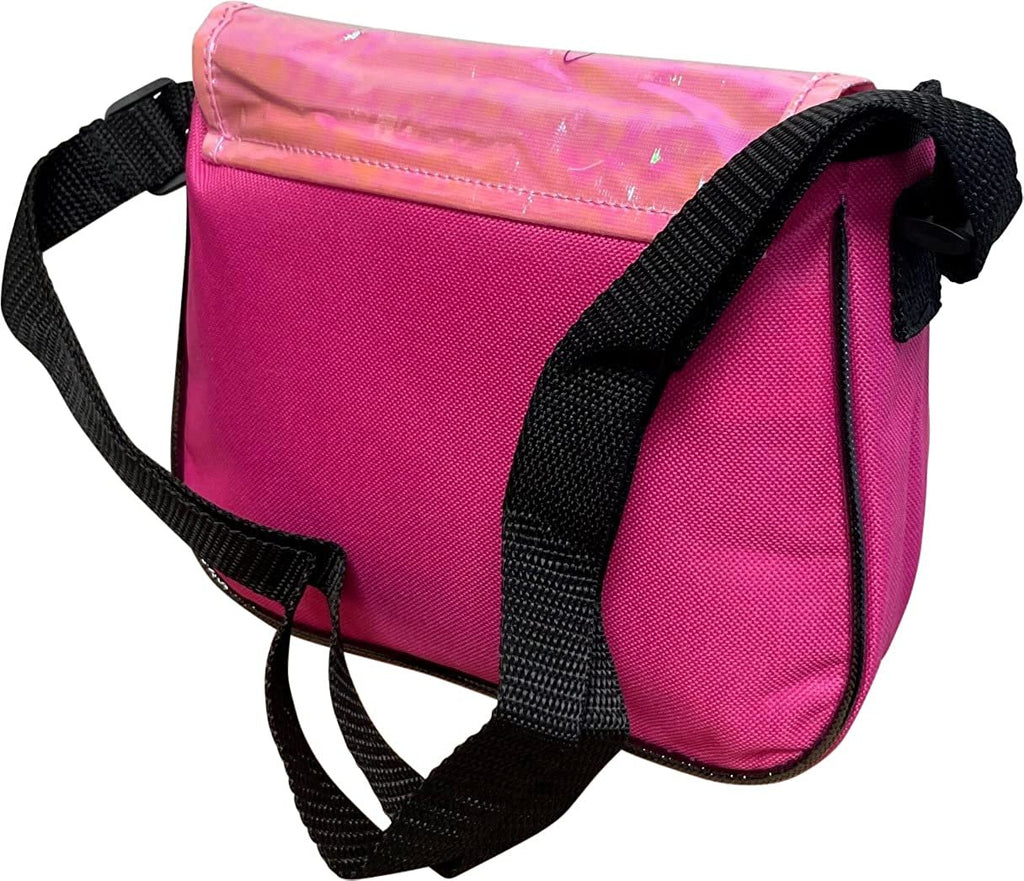 That Girl Lay Lay Girl's Flap Over Crossbody Shoulder Purse (Pink-Black)