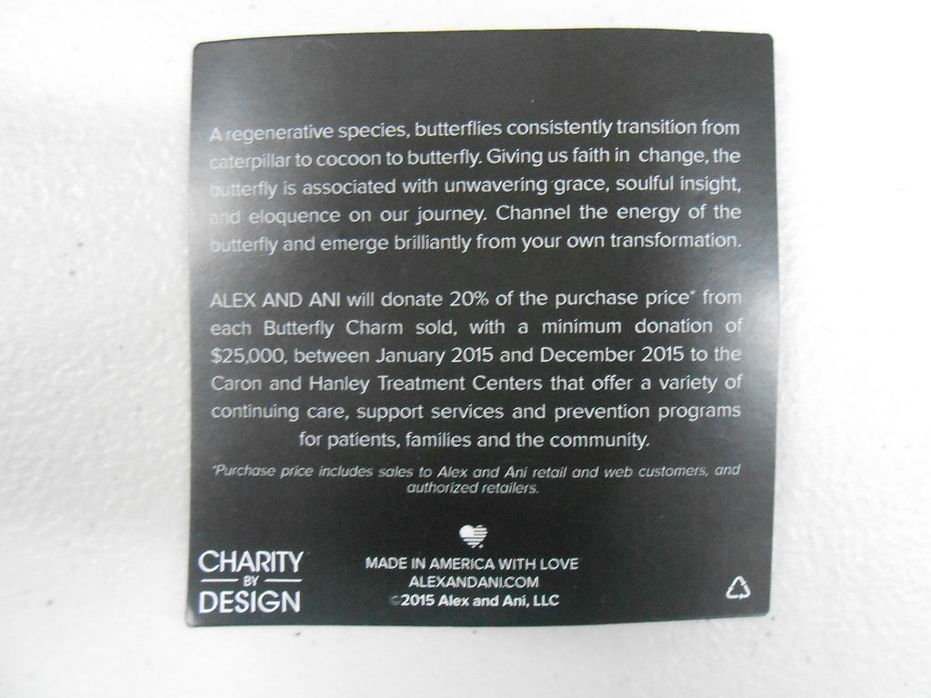 Alex and Ani Charity by Design Butterfly Charm Bangle Bracelet, 7.75"