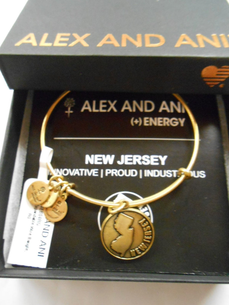 Alex and Ani Women's New Jersey Charm Bangle Rafaelian Gold Finish