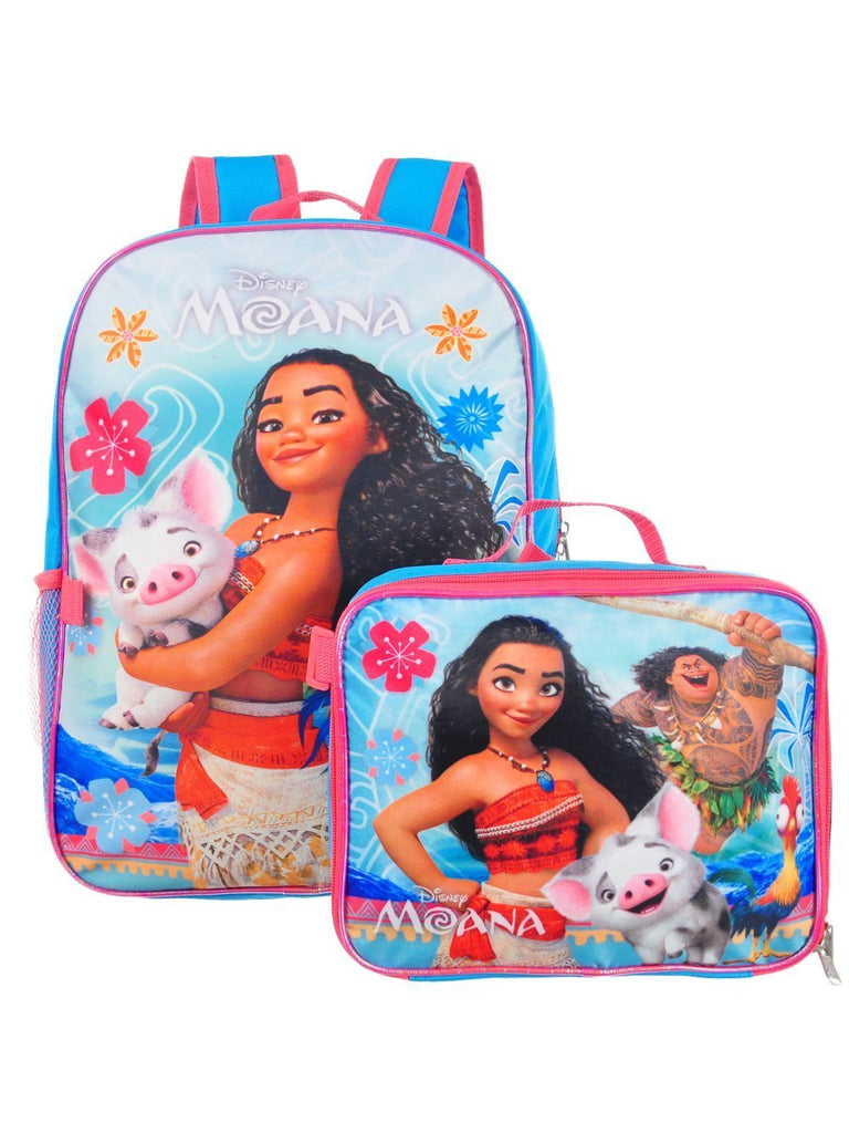 Disney Princess Moana and Maui 16" Backpack With Detachable Matching Lunch Box